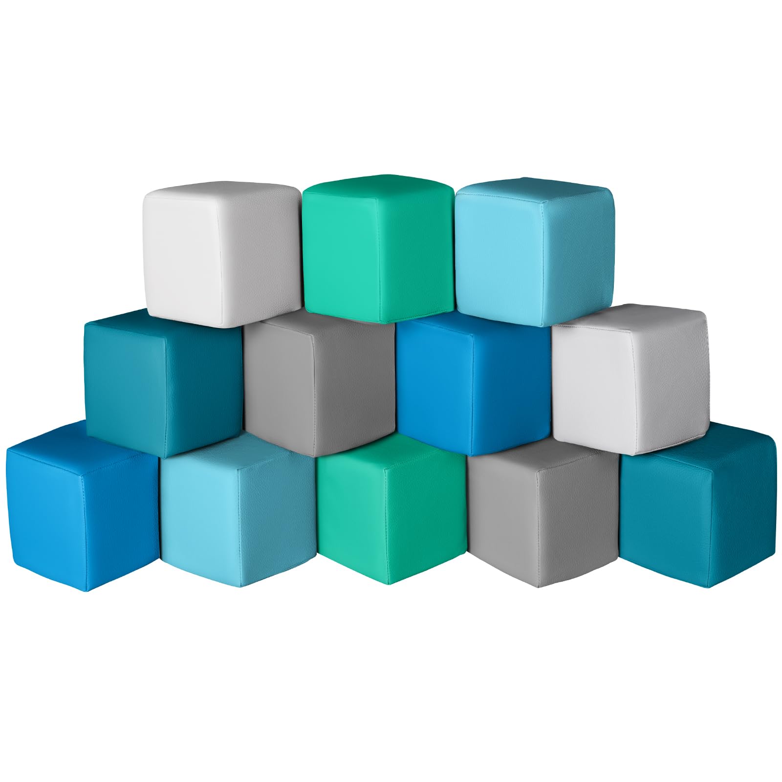 **12-Piece PU Leather Foam Building Blocks for Kids - Colorful Giant Stacking Toys for Toddlers - Soft Indoor Playset for Preschool Learning & Birthday Gifts (Modern Design) - Perfect for Playrooms, Daycares & Montessori Activities**