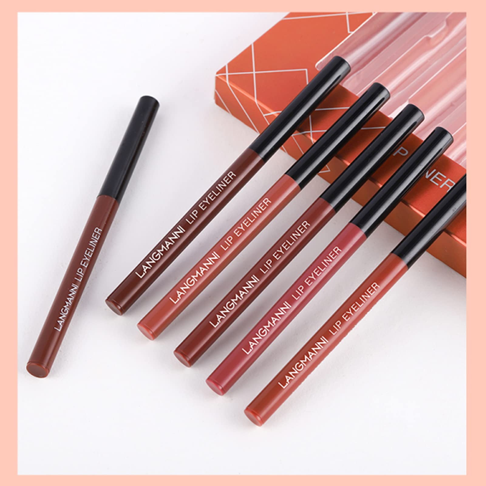 Petansy 12Pcs Lip Liner & Lipstick Set - 6 Matte Liquid Lipsticks + 6 Nude Lip Liners, Waterproof Long-Lasting Lip Makeup Kit for Women | Perfect for Daily Wear, Parties & Special Occasions