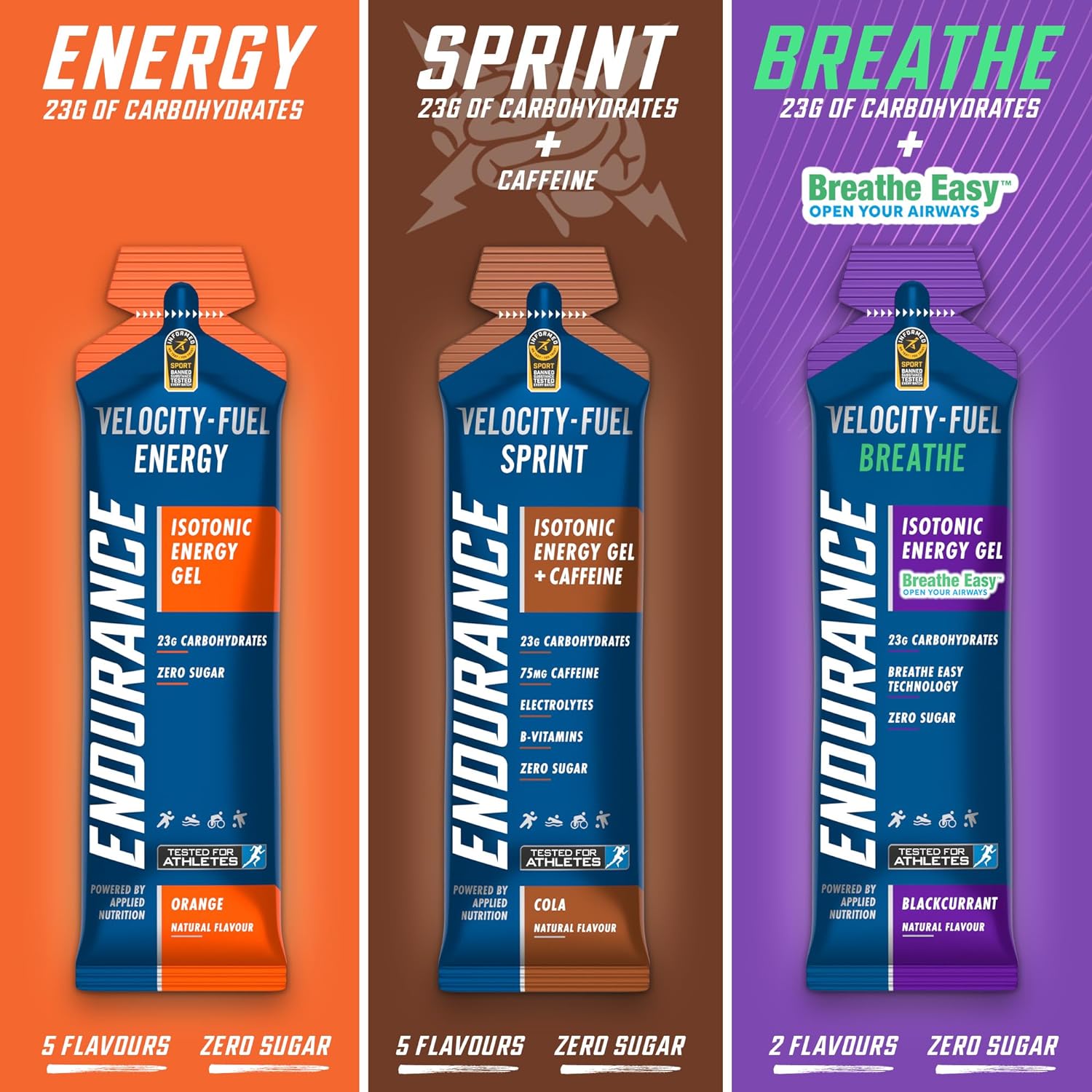 Applied Nutrition Endurance Energy Isotonic Energy Gel - Cola Flavor (20 Pack x 60g) | Fast-Acting Sports Fuel for Running, Cycling & Workouts