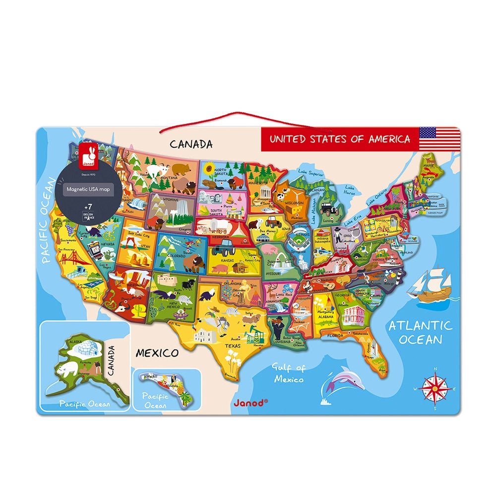 USA Magnetic Map for Refrigerator - Perfect for Home, Office & Classroom Geography Learning & Decor