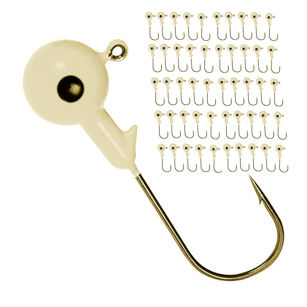 Toasis Round Jig Heads for Ice Fishing - 10pcs Heavy Duty Fishing Lure Hooks Set with Sharp Hooks - Perfect for Walleye, Perch, and Trout Ice Fishing in Lakes and Rivers