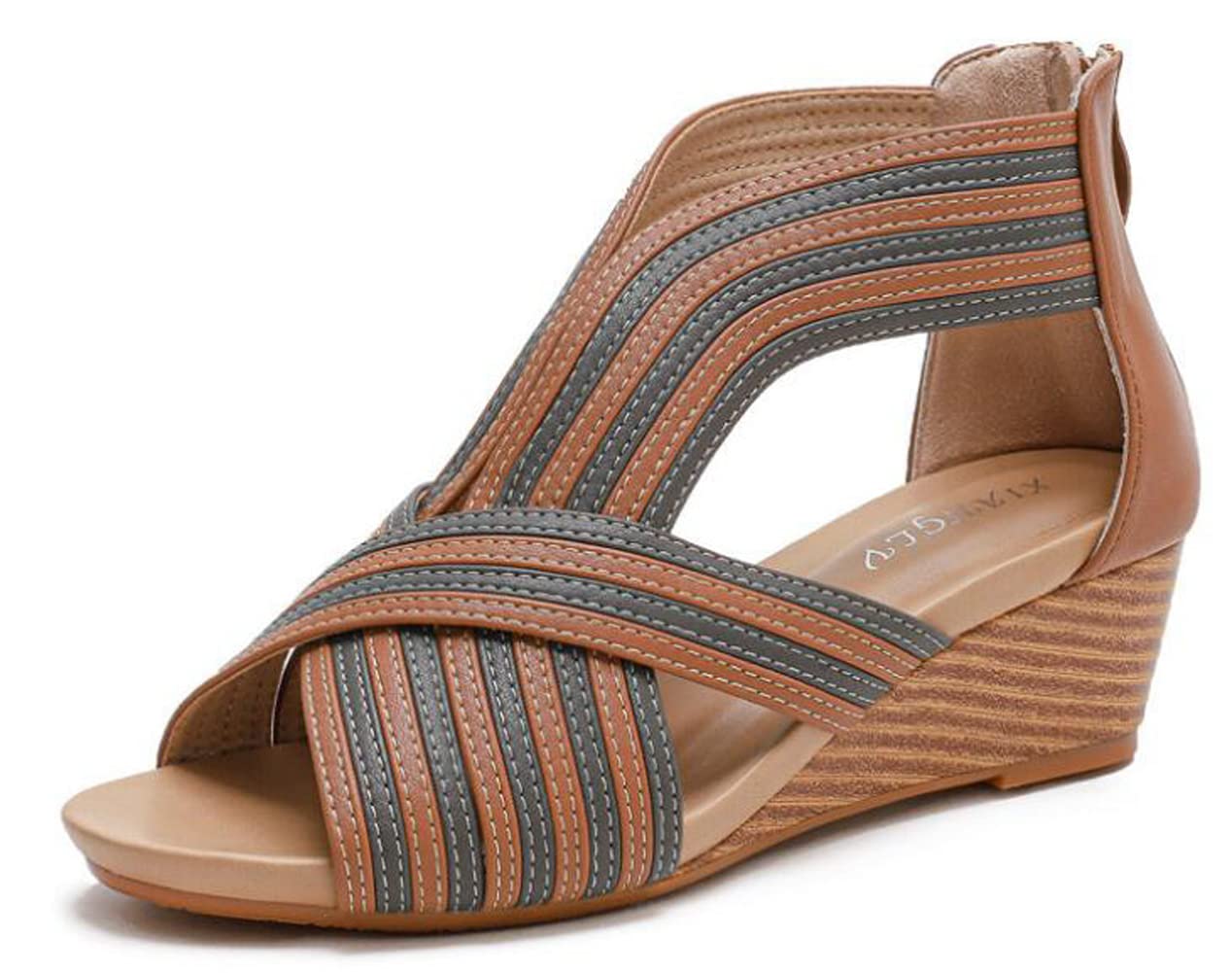Women's Wedge Sandals - Casual Summer Bohemian Fish Mouth Roman Sandals for Women | Fashionable & Comfortable for Beach, Vacation, and Everyday Wear