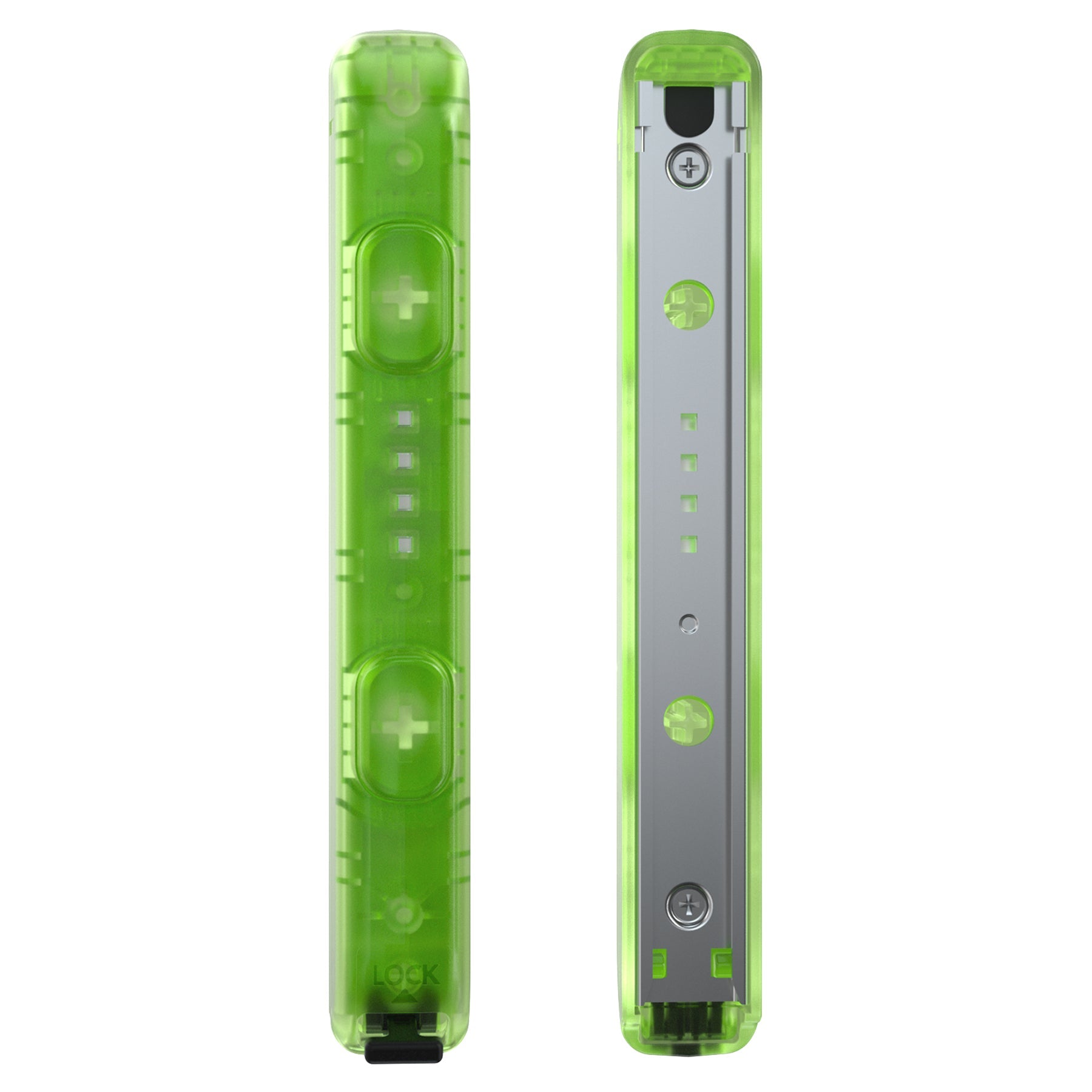 eXtremeRate 2 Pack Clear Green Custom Replacement Shell for Nintendo Switch Joy-Con Straps - Perfect for Gaming Accessories & Controller Mods