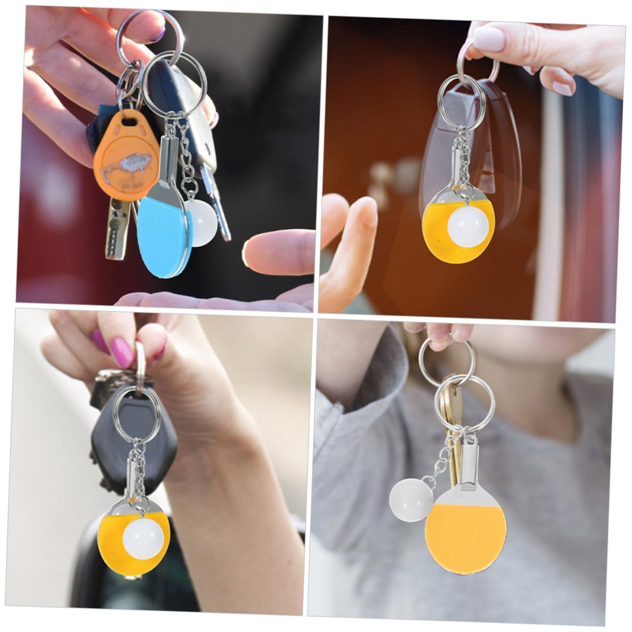 TOGEVAL Table Tennis Keychain Set - 12 Pack Sports Keychains for Players & Fans - Perfect for Gifts, Backpacks, and Tennis Gear Accessories
