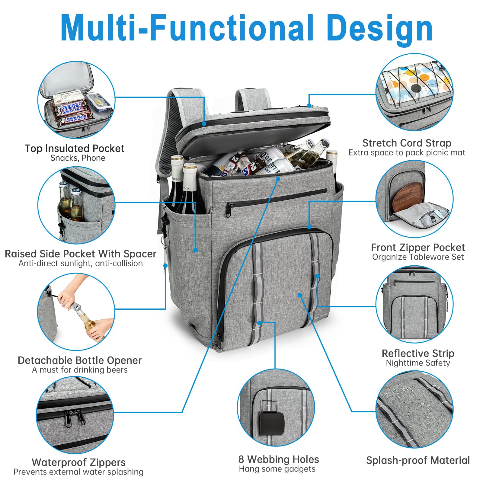 **Simaixing Insulated Leak-Proof Backpack Cooler – 45 Can Capacity, Large Ice Chest Backpack for Beach, Camping & Hiking – Waterproof Soft Cooler Lunch Bag for Men & Women**    *(Perfect for outdoor adventures, picnics, beach trips, tailgating, and keeping drinks cold all day!)*