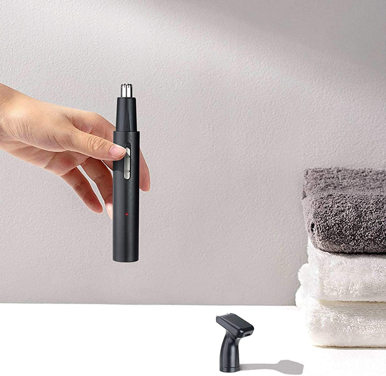 USB Rechargeable Nose & Ear Hair Trimmer for Men & Women - Painless Professional Grooming Kit with Waterproof Dual Edge Blades (Easy Cleaning) - Perfect for Travel, Home & Personal Care Routines