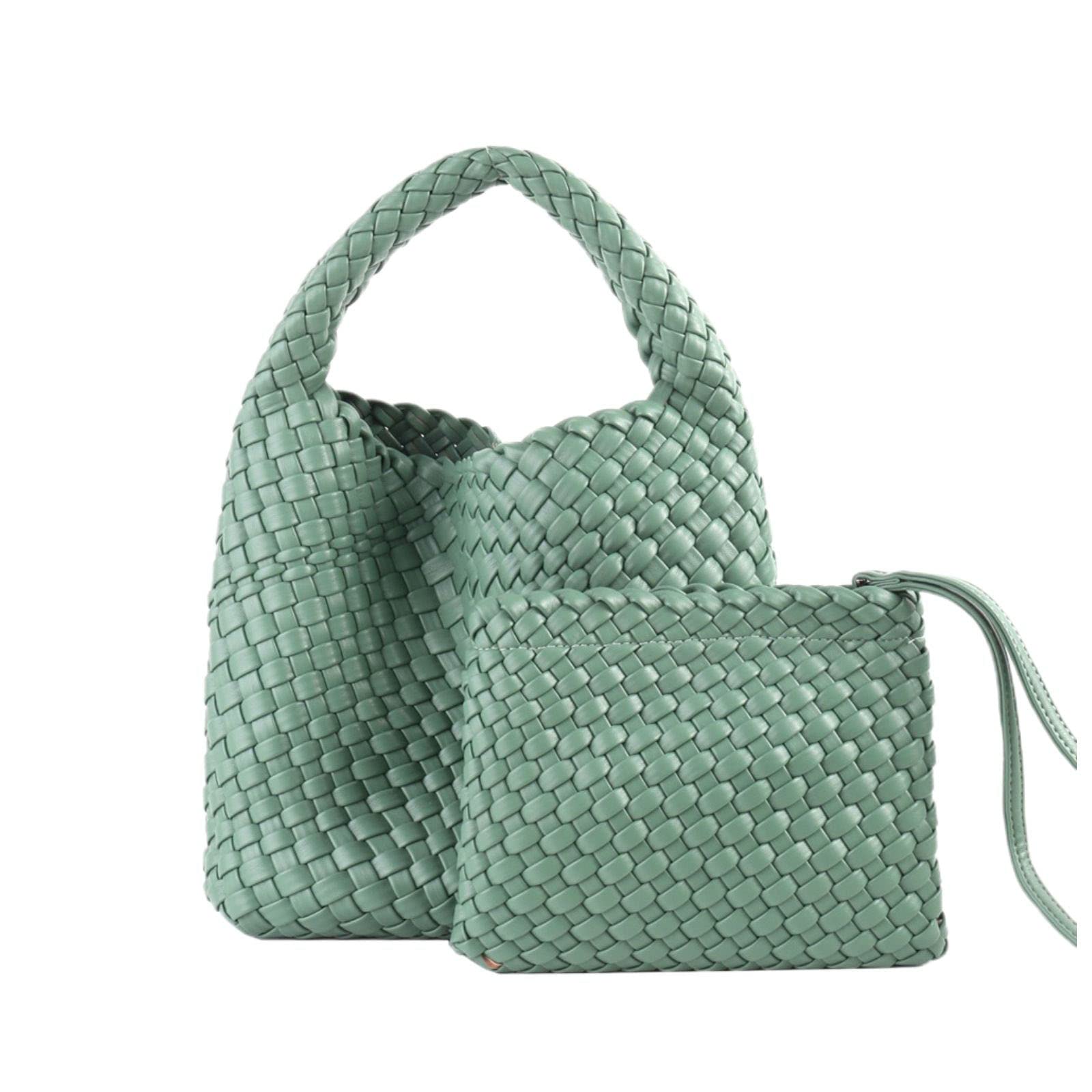Stylish Women's Leather Handwoven Tote Bag - Large Capacity Shoulder Bag for Travel, Work & Shopping | Fashionable Crossbody Purse with Wallet Pocket | Perfect for Office, Beach & Daily Use