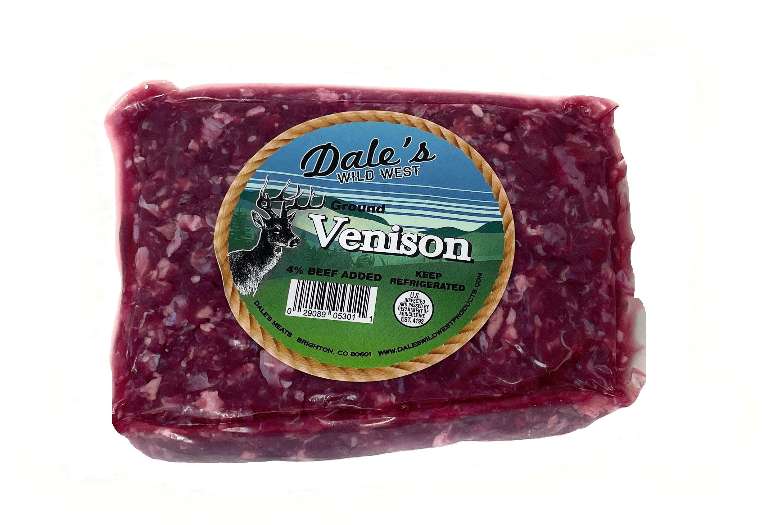USDA Inspected Venison Ground Bricks with 4% Beef Added - 4 Count (16 oz Each) 64 oz Total - Dales - Perfect for Burgers, Meatballs & Game Recipes