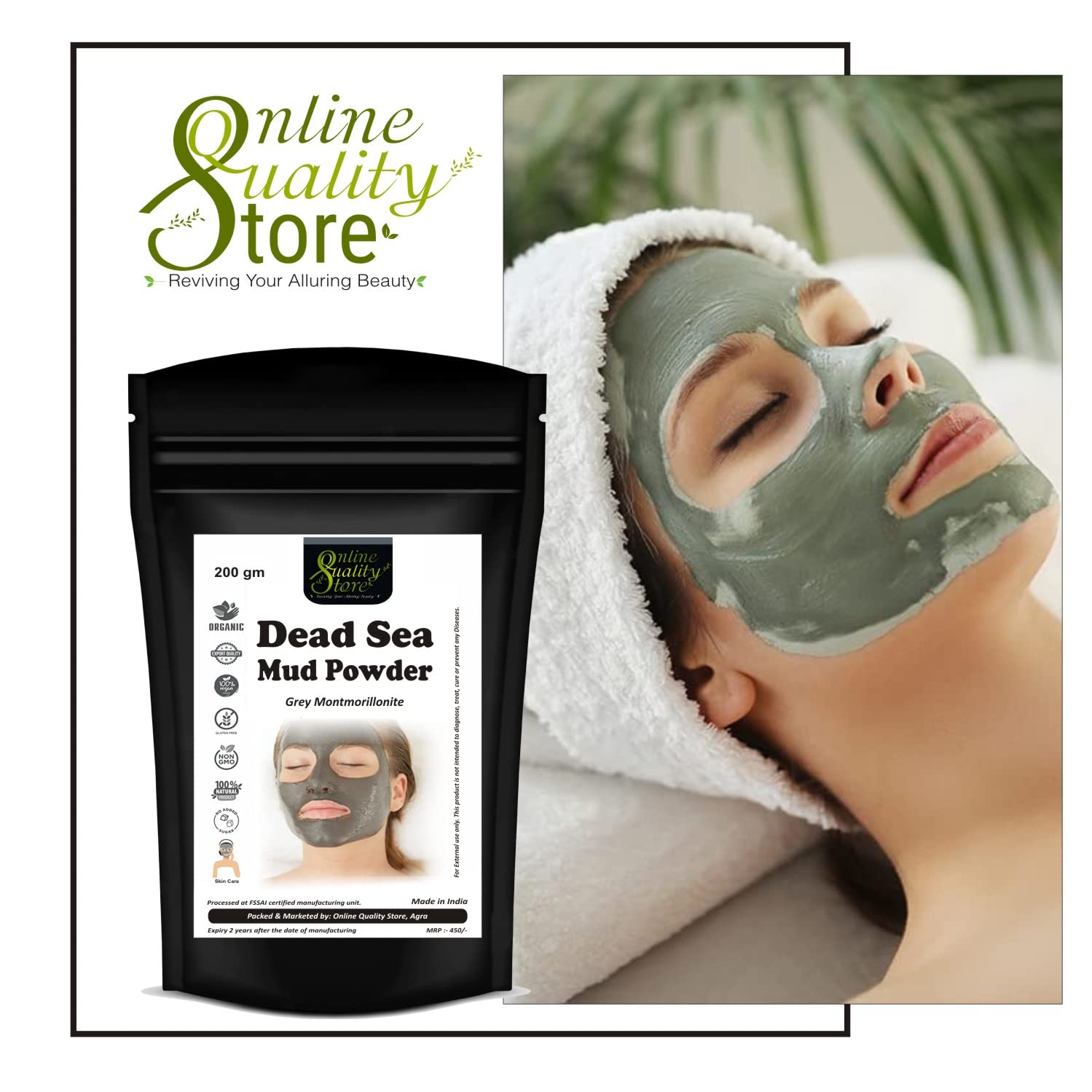 100% Natural Dead Sea Mud Powder Mask - 200g for Face, Body & Hair Care | Revitalizing & Exfoliating Treatment | Perfect for Spa Day, Acne Treatment & Skin Detox | USA Seller