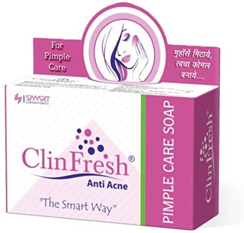ClinFresh Anti Acne Pimple Care Soap - 75g (Pack of 6) | Gentle Face Wash for Acne-Prone Skin | Daily Cleansing for Teens & Adults | Helps Prevent Breakouts & Reduce Blemishes | Perfect for Morning & Night Skincare Routine