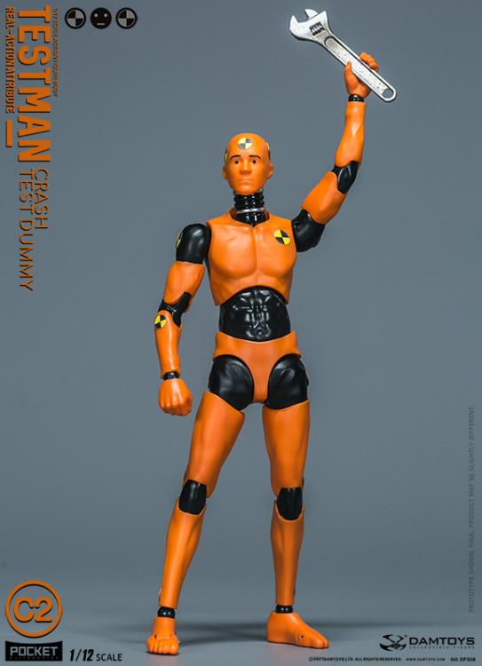 1/12 Scale Crash Test Dummy Action Figure - Highly Articulated Hard Testman Collectible Model by Damtoys | Perfect for Toy Photography, Diorama Displays & STEM Education Scenes