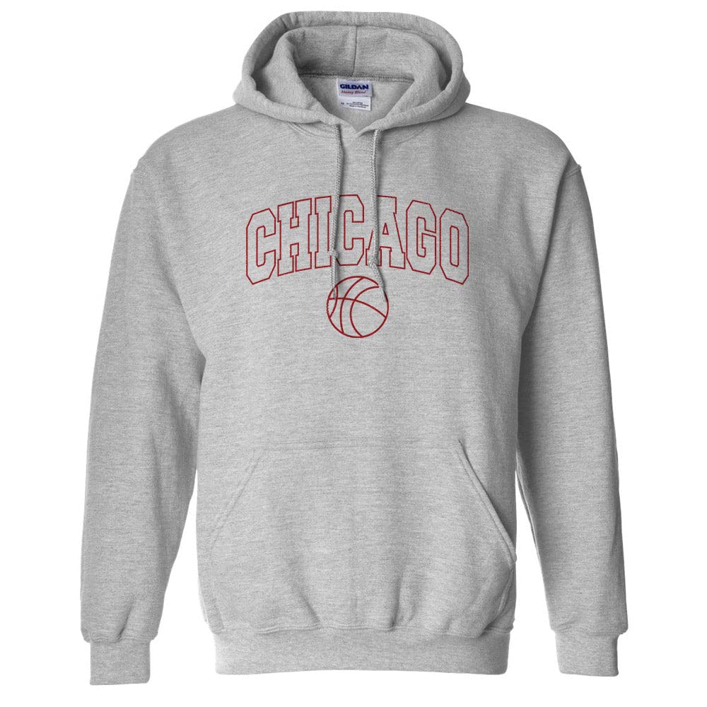 Chicago Illinois Basketball Hoodie - Unisex Pullover Sweatshirt for Men & Women | Perfect for Game Day, Casual Wear & Team Spirit