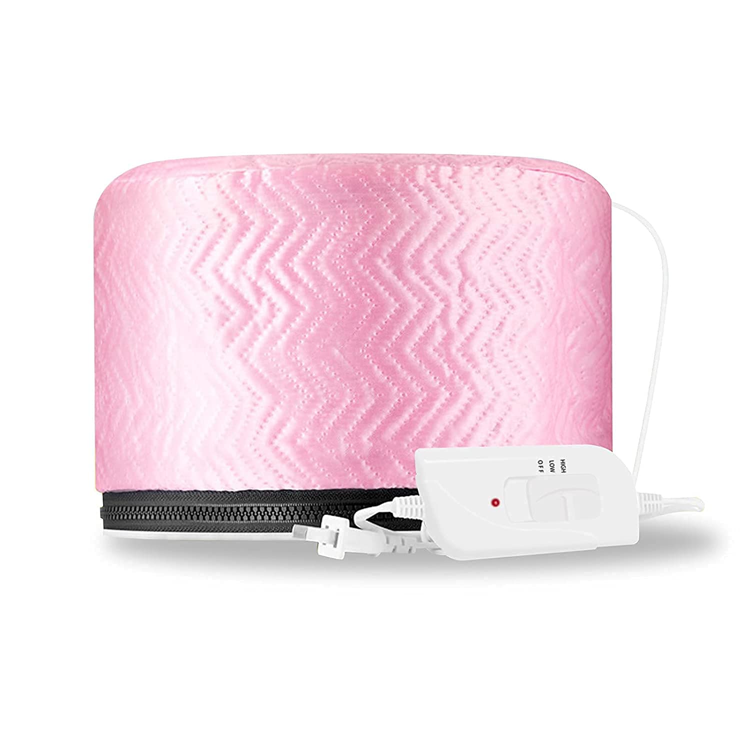 LandVK Professional Hair Steamer Heating Cap for Deep Conditioning - Salon & Home Use - Pink Random Pattern - Ideal for Hair Spa, Moisturizing Treatments & Scalp Care (Pack of 1)