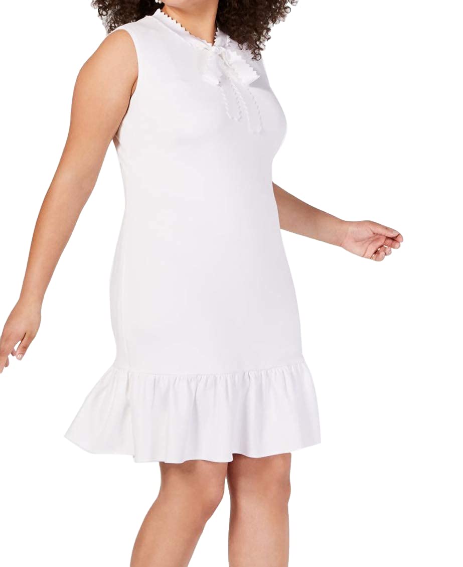 Betsey Johnson Women's Plus Size Shift Dress with Laser Cut Necktie - Elegant Flowy Fit for Work, Parties & Special Occasions