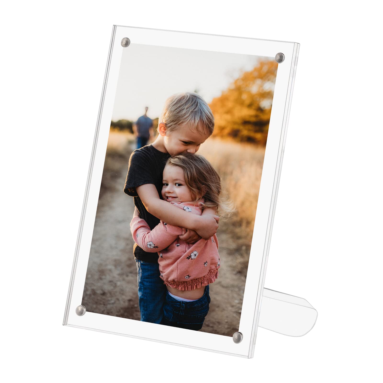6x8 Inch Clear Acrylic Magnetic Photo Frames - 3 Pack Double Sided Tabletop Display Frames for Family Photos, Postcards, and Memories | Perfect for Home Decor, Office Desk, and Gift Giving
