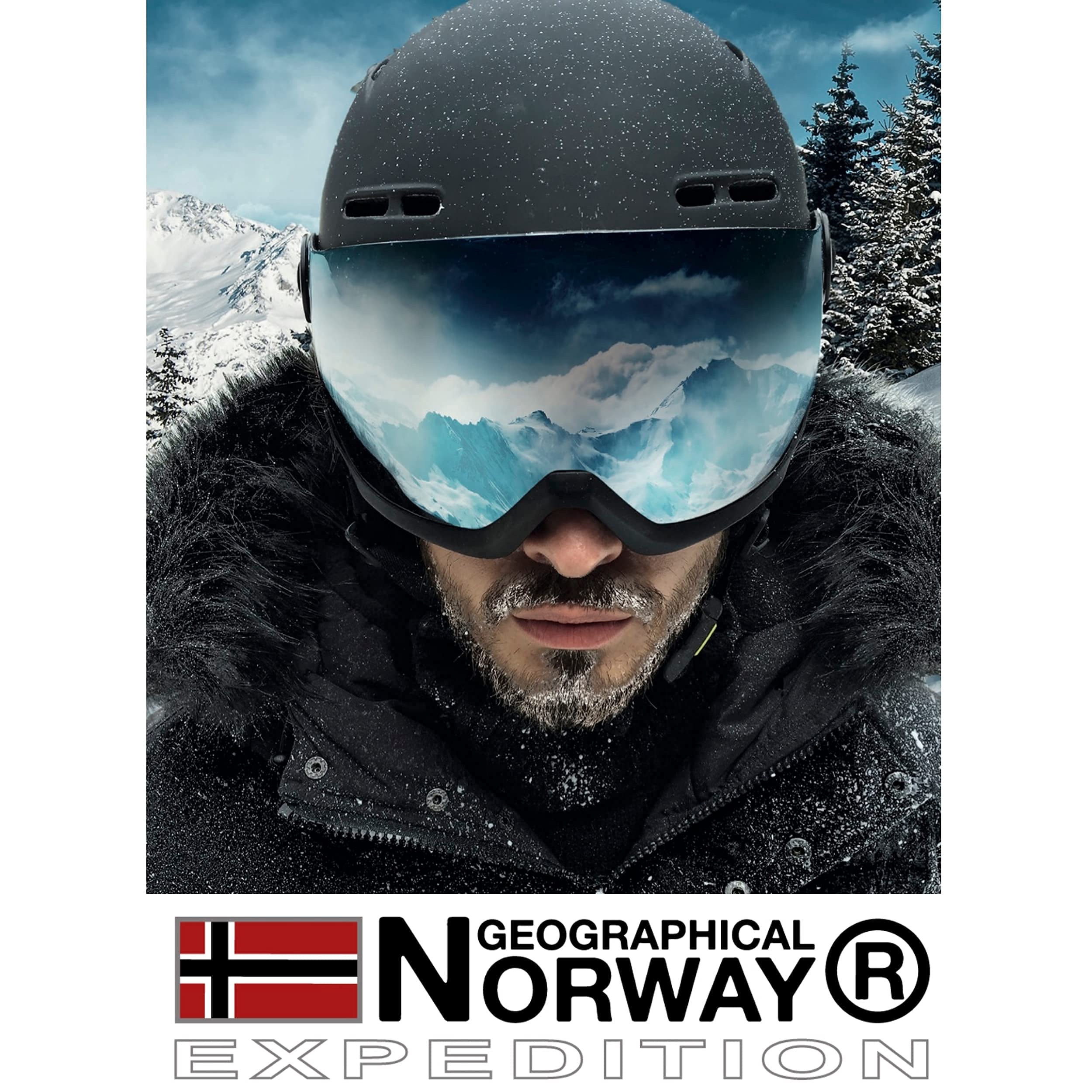 Geographical Norway Bilboquet Men's Waterproof Winter Parka with Furry Hood - Windproof Warm Coat for Autumn & Winter - Perfect for Outdoor Activities, Hiking, and Snow Adventures