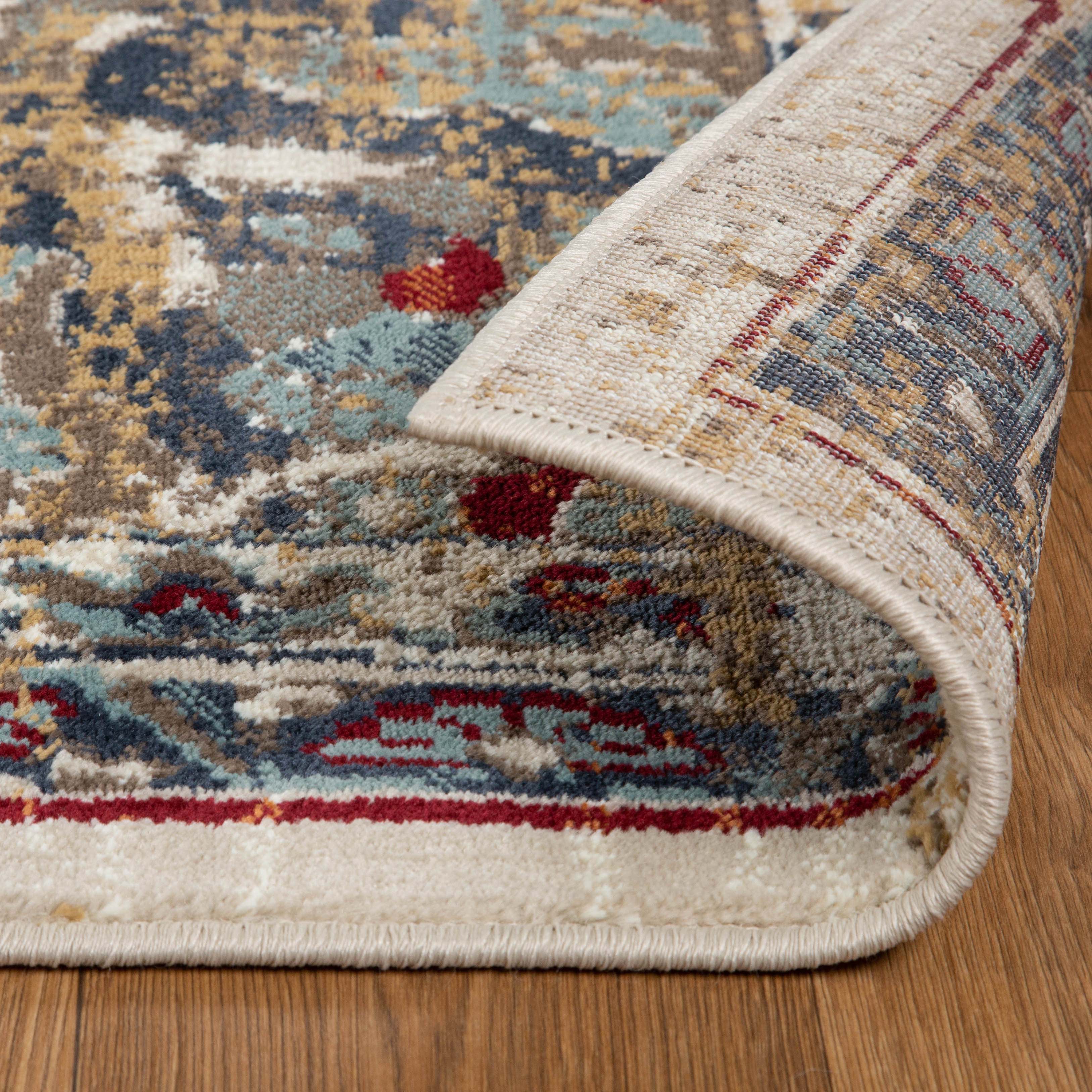 Abena Traditional Medallion Indoor Area Rug or Runner - Non-Slip Living Room Carpet, Bedroom Decor, Hallway Runner - Perfect for Home, Office & Apartment