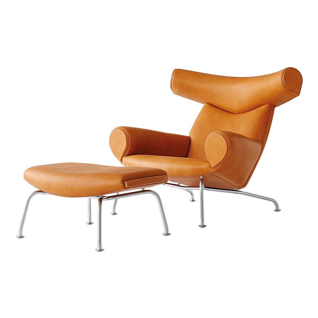 Erik Jørgensen Wegner Ox Ottoman for Ox & Queen Chairs - Premium Footrest for Living Room & Lounge Comfort