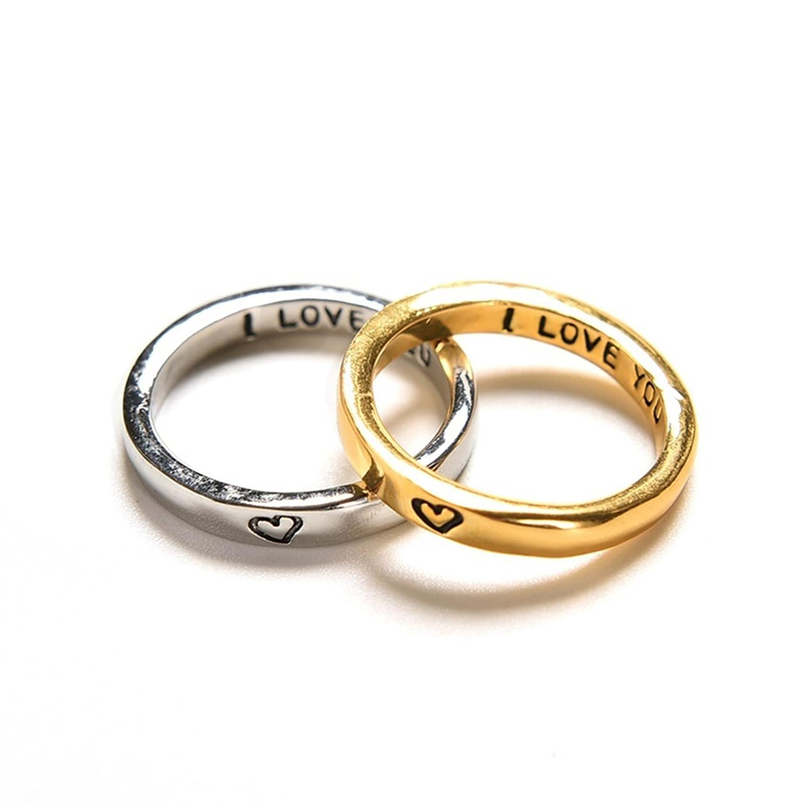 I Love You Matching Couple Rings - Endless Love Wedding & Engagement Promise Rings for Bridal Jewelry - Perfect for Anniversaries, Proposals & Romantic Gifts