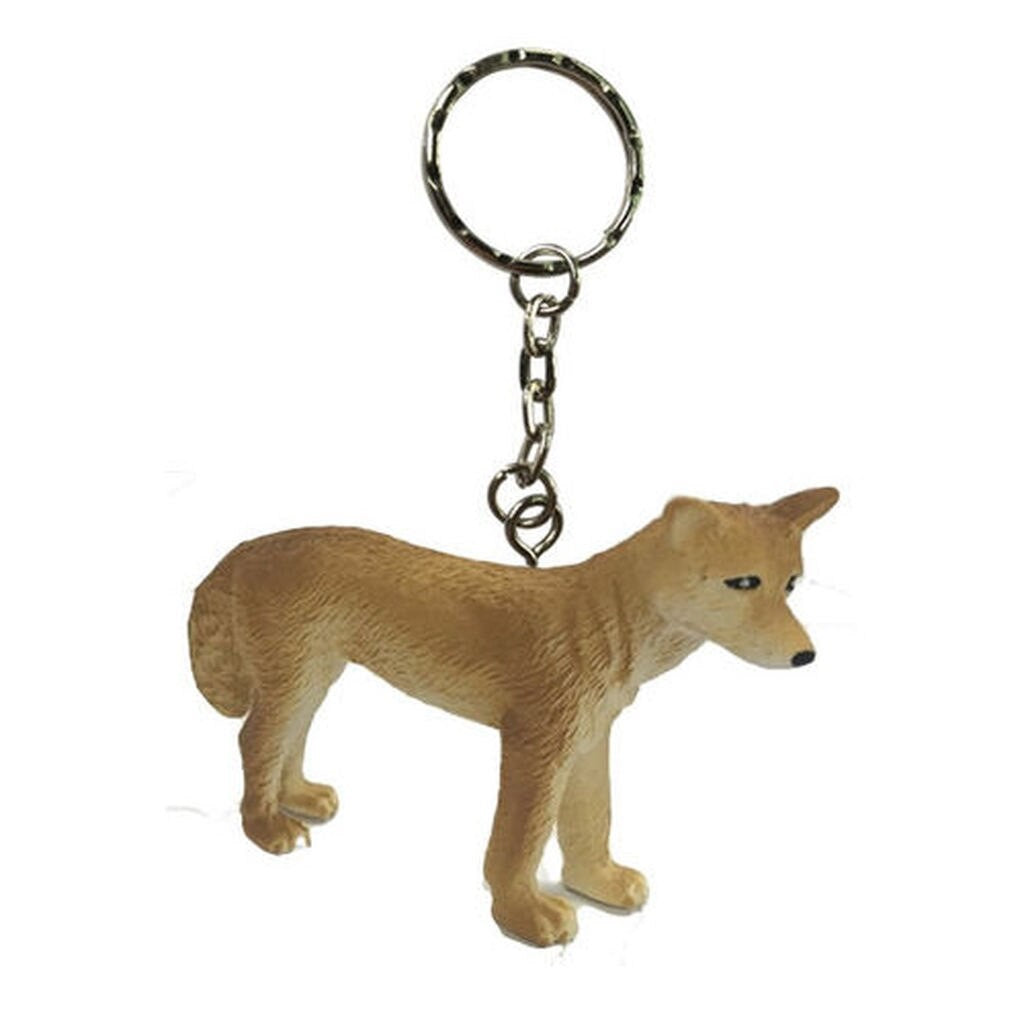 Dingo Keychain - Cute Animal Keyring Figurine for Backpacks, Bags & Gifts | Durable Metal Key Chain Accessory