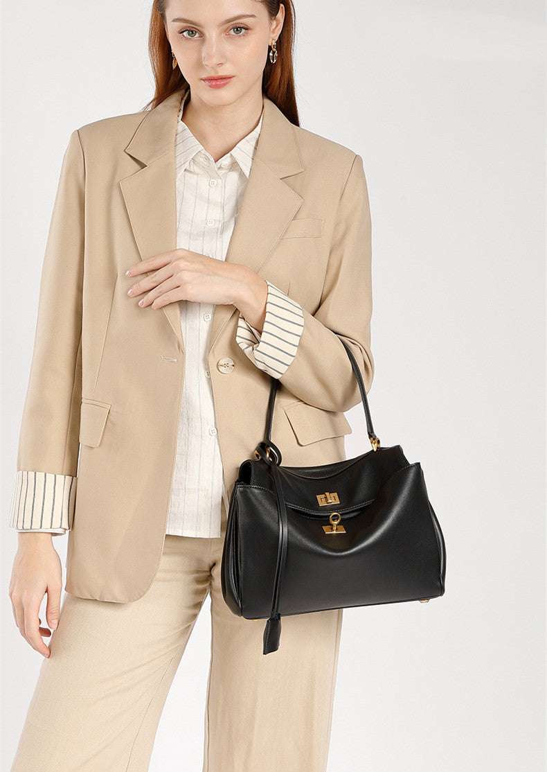 Premium Genuine Leather Large Shoulder Bag for Women - Stylish & Spacious Crossbody Tote - Perfect for Work, Travel & Everyday Use