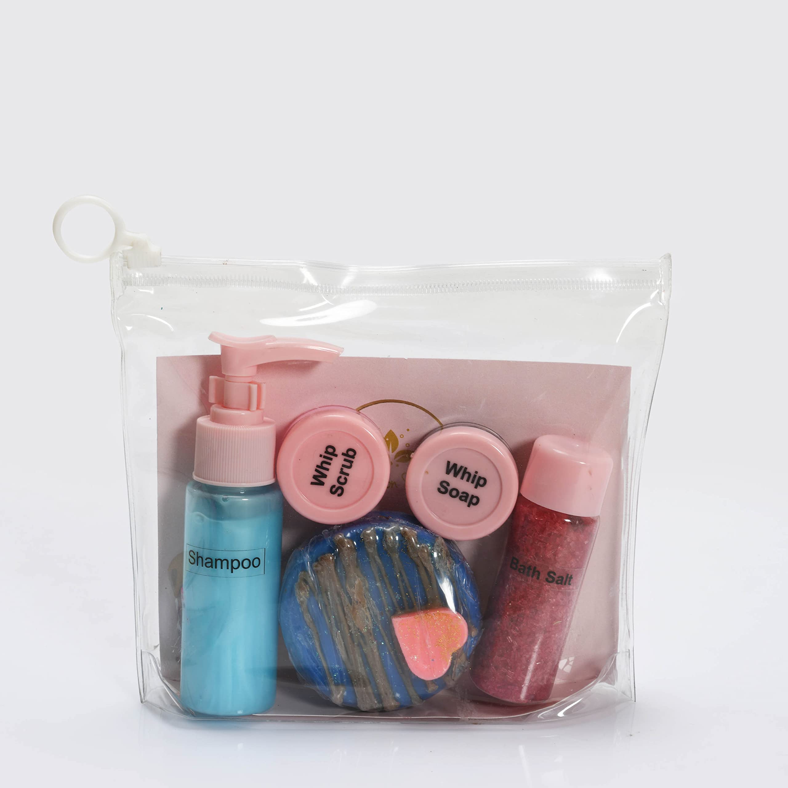 Premium Handcrafted Travel Bath Care Kit - Vegan, Parabens Free & Cruelty Free | Bath Salt, Body Wash, Shampoo, Whip Scrub & Soap Set | Perfect Gift for Men & Women | Ideal for Spa, Vacation & Self-Care | 5-Piece Luxury Set