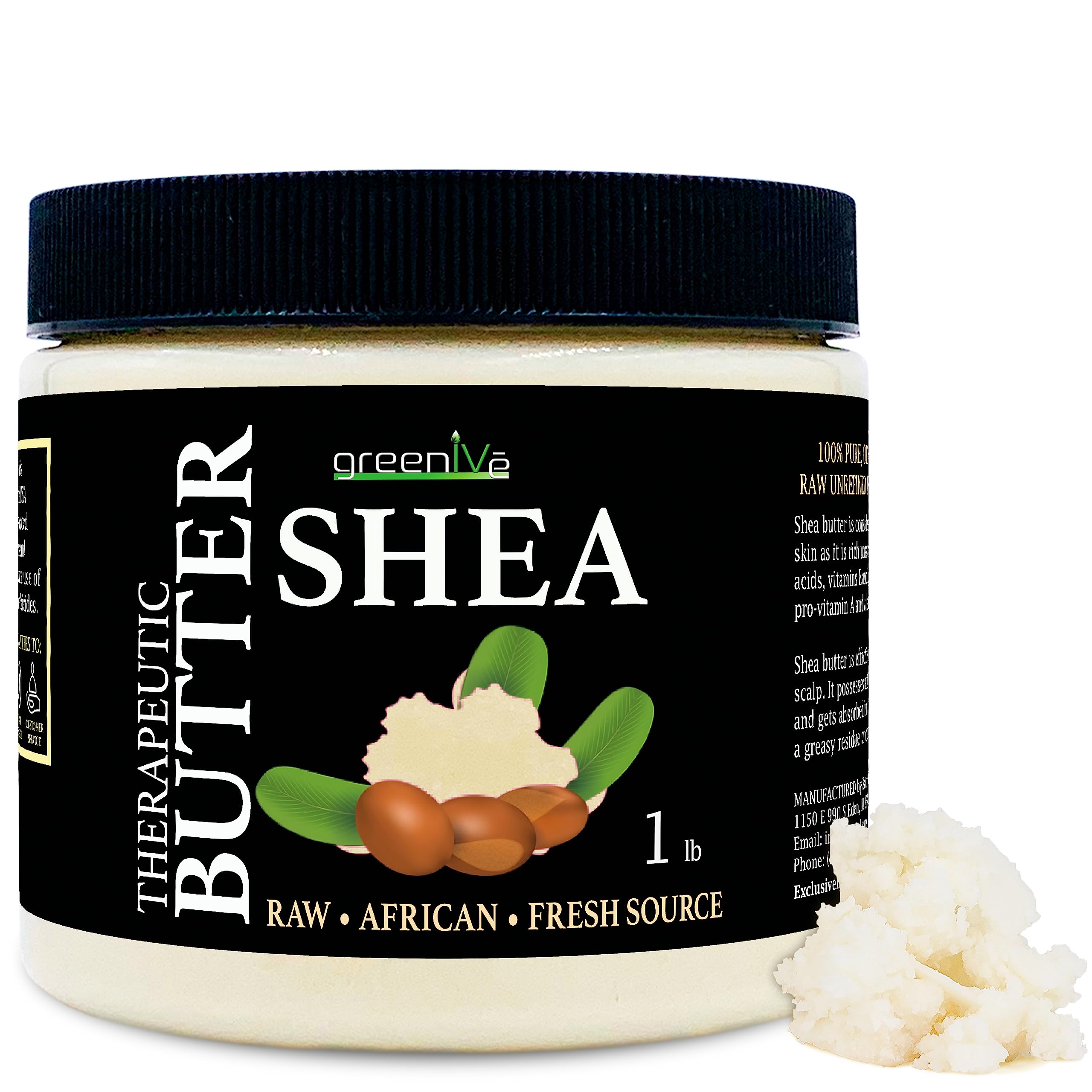 100% Pure Organic Raw Ivory Shea Butter - 16oz for Moisturizing Skin, DIY Lotions, Soaps & Hair Care | Unrefined, Natural & Chemical-Free | Perfect for Dry Skin, Eczema & Natural Beauty Recipes
