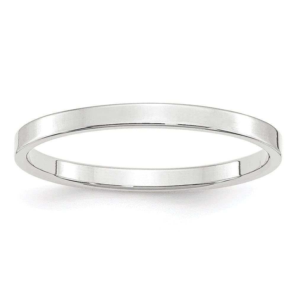 10K White Gold 2mm LTW Flat Band Ring for Women - Diamond2Deal | Elegant Stackable Wedding Band, Anniversary Gift, Everyday Jewelry