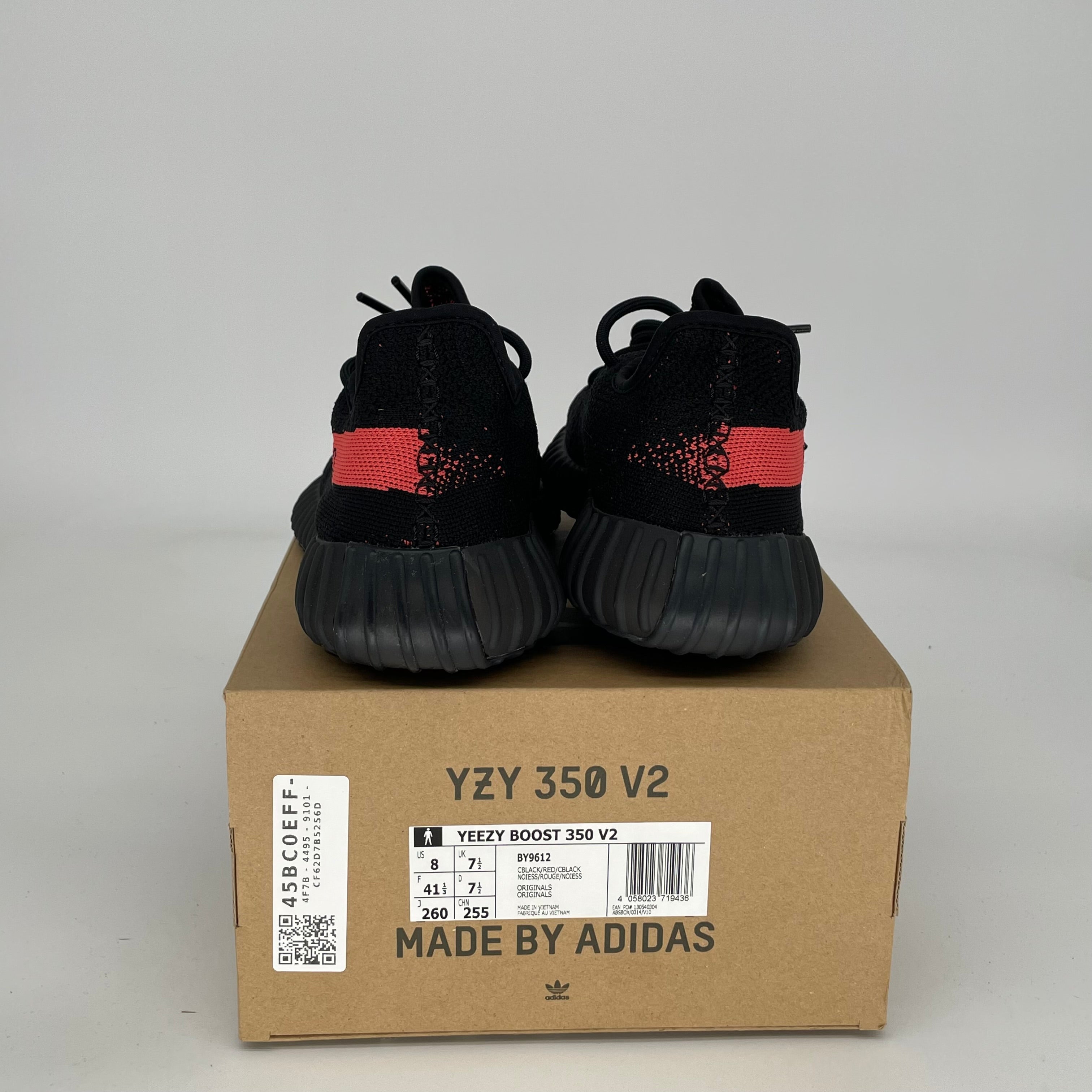 Adidas Yeezy Boost 350 V2 Core Black Red Men's Running Shoes Size 8 - BY9612 | Stylish Sneakers for Casual Wear, Gym & Street Fashion