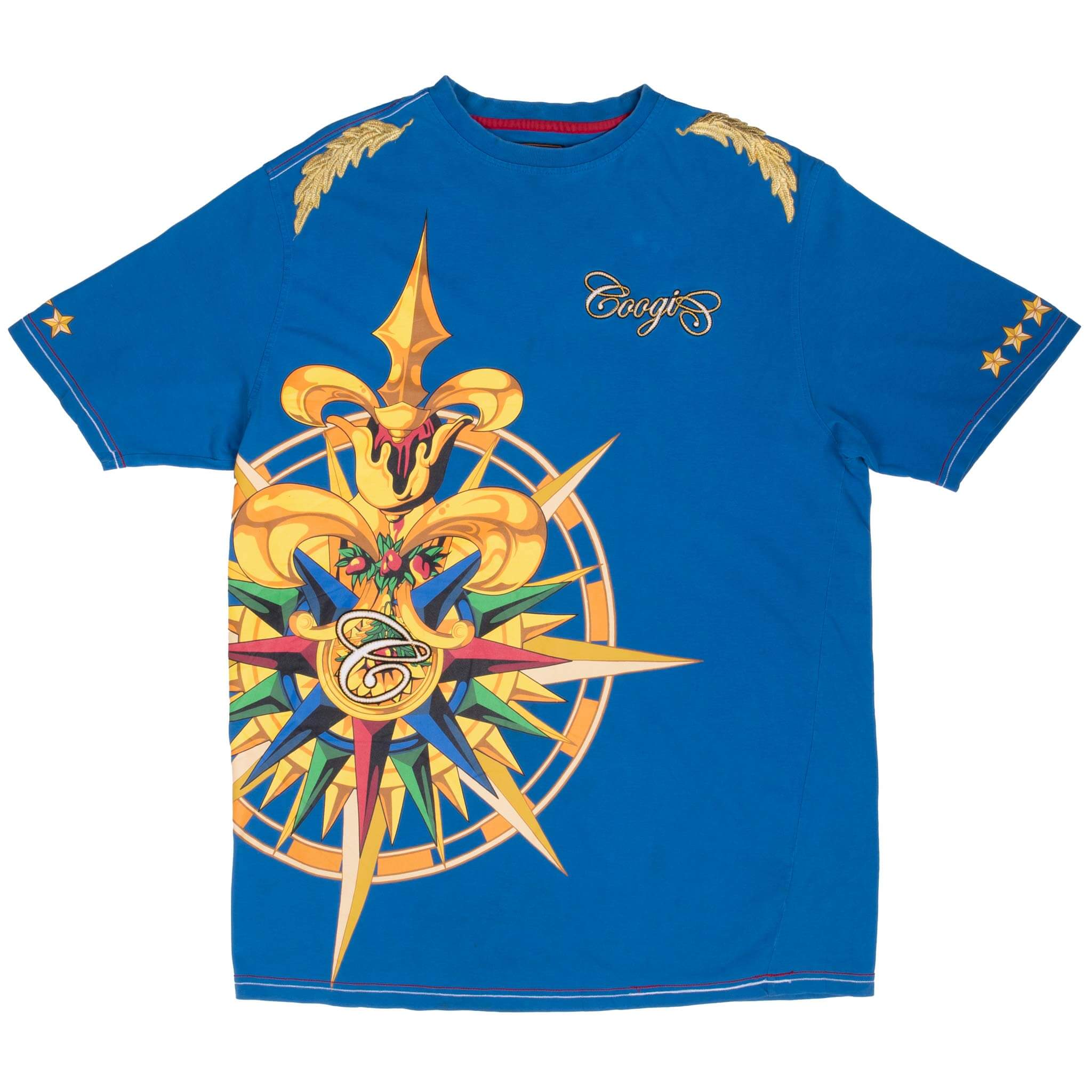 Vintage Coogi All Over Print T-Shirt 2000s Retro Style 2XL - Casual Streetwear for Men, Perfect for Hip Hop Fashion & 90s Theme Parties