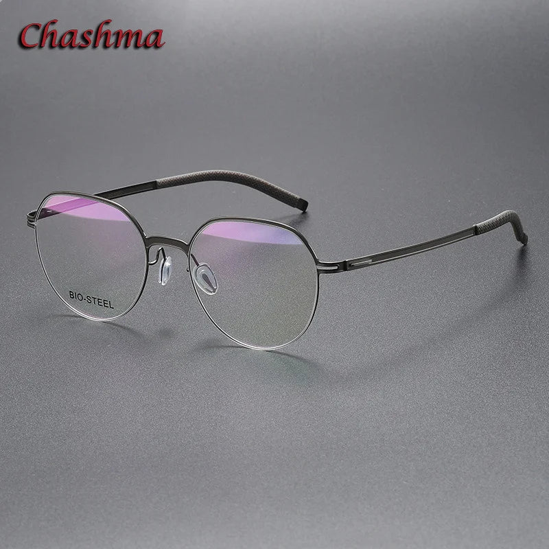 Unisex Titanium Full Rim Round Flat Top Eyeglasses TR90 - Lightweight & Durable Frame for Men & Women - Perfect for Reading, Work & Daily Wear