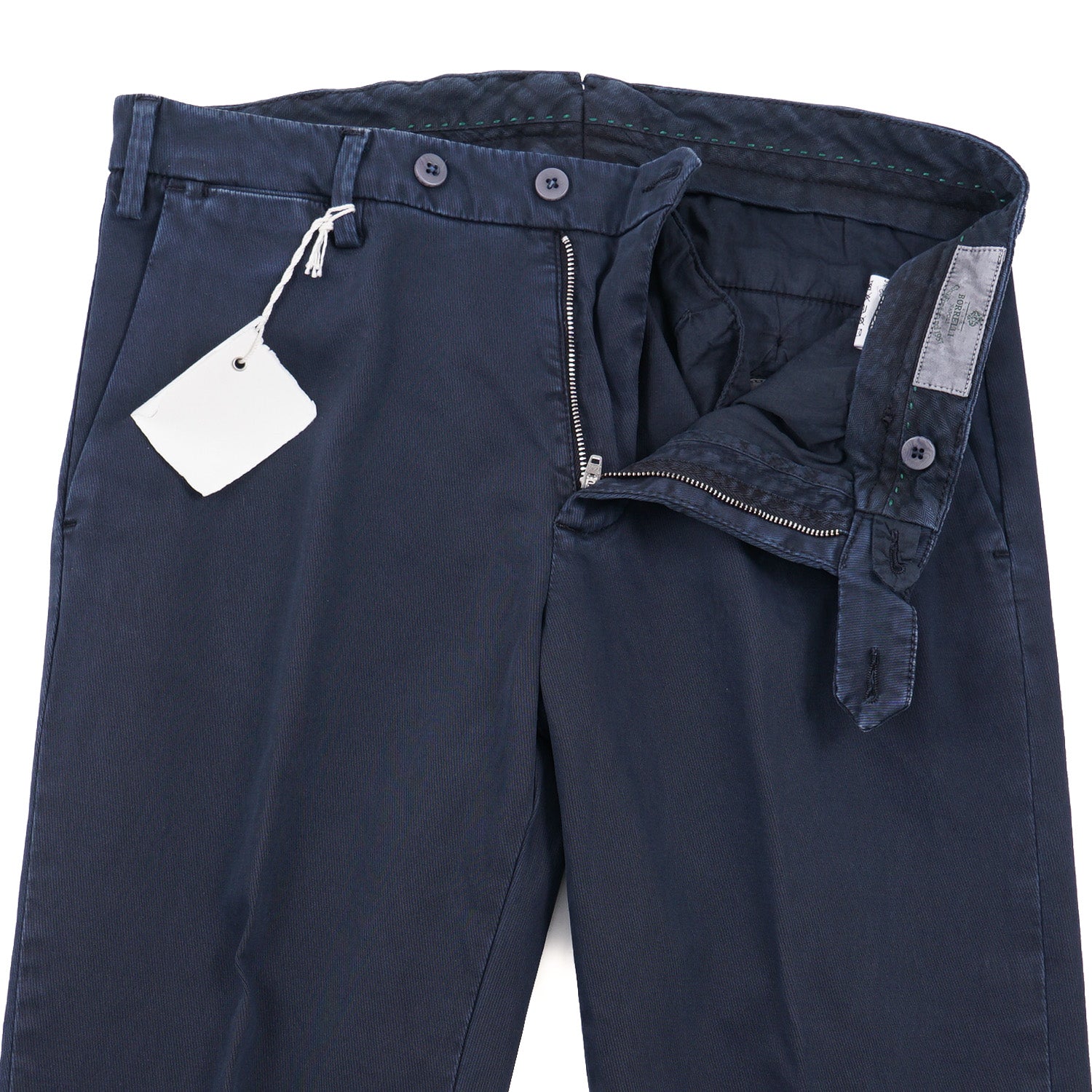 Luigi Borrelli Men's Slim Fit Cotton Dress Pants - Comfortable & Stylish for Business Casual, Office Wear & Formal Occasions
