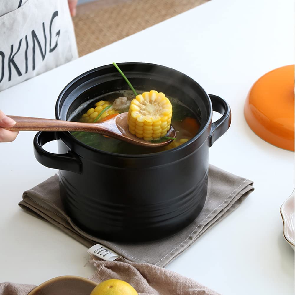 **Durable 2.5L Terracotta Casserole Pot – Ceramic Clay Stew Pot, Non-Stick & Heat-Resistant, Easy to Clean (Orange) – Perfect for Slow Cooking, Soups, Stews & Oven-to-Table Serving**