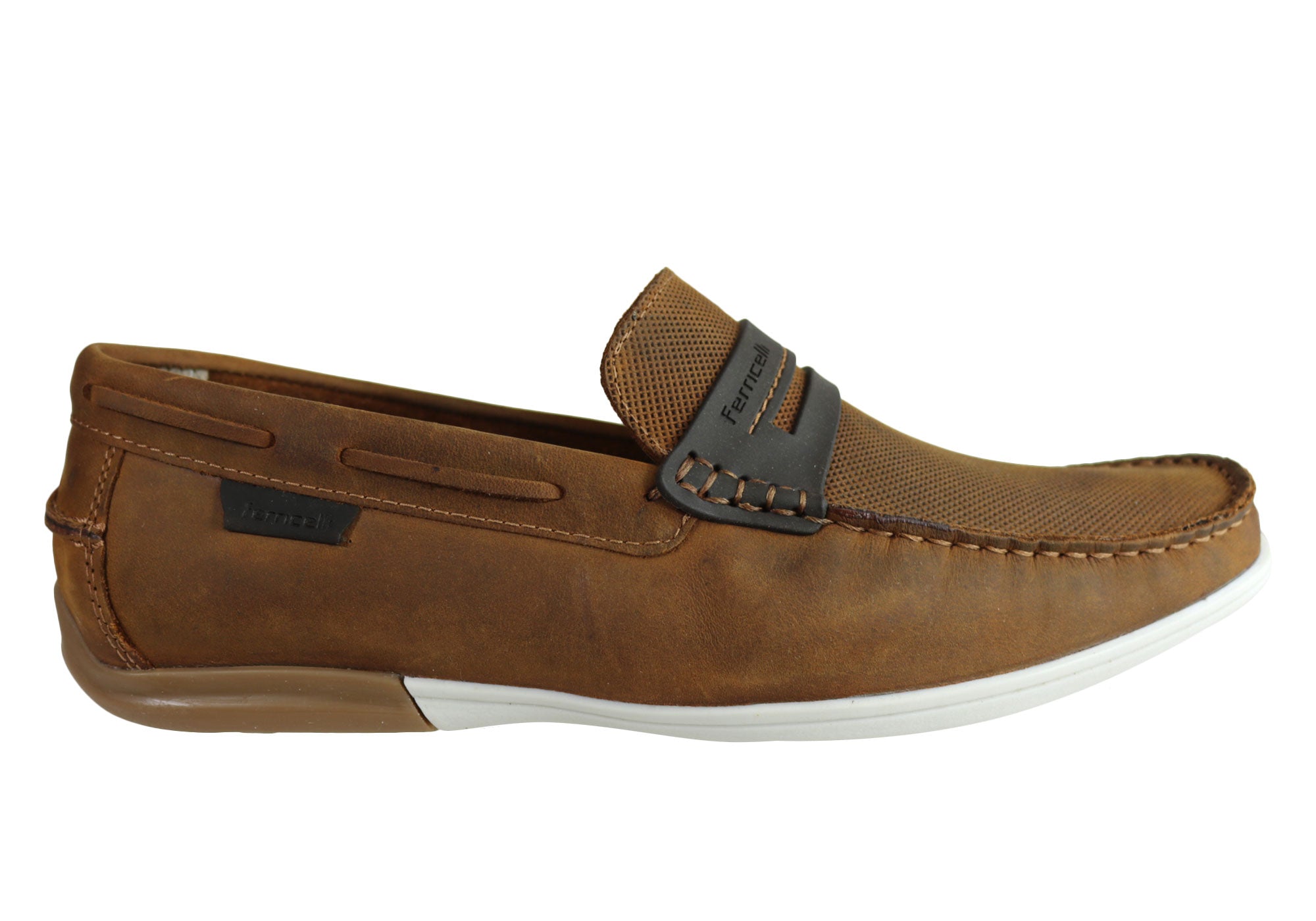 Ferricelli Mitchell Men's Genuine Leather Casual Loafers - Handcrafted in Brazil - Comfortable Slip-On Shoes for Work, Travel & Everyday Wear