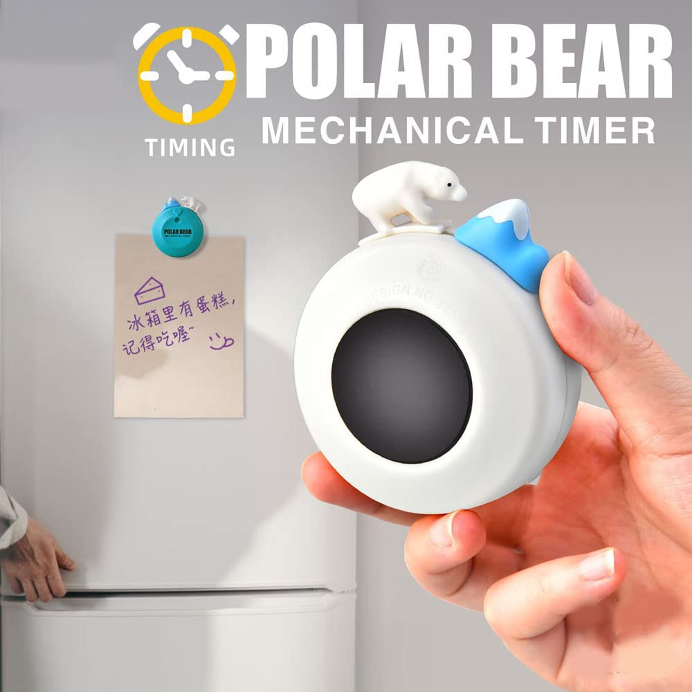 Cartoon Bear Shape 60-Minute Mechanical Kitchen Timer - Manual Cooking Alarm Clock for Baking, Study & Home Decor (Blue) | Perfect for Kids, Students & Chefs