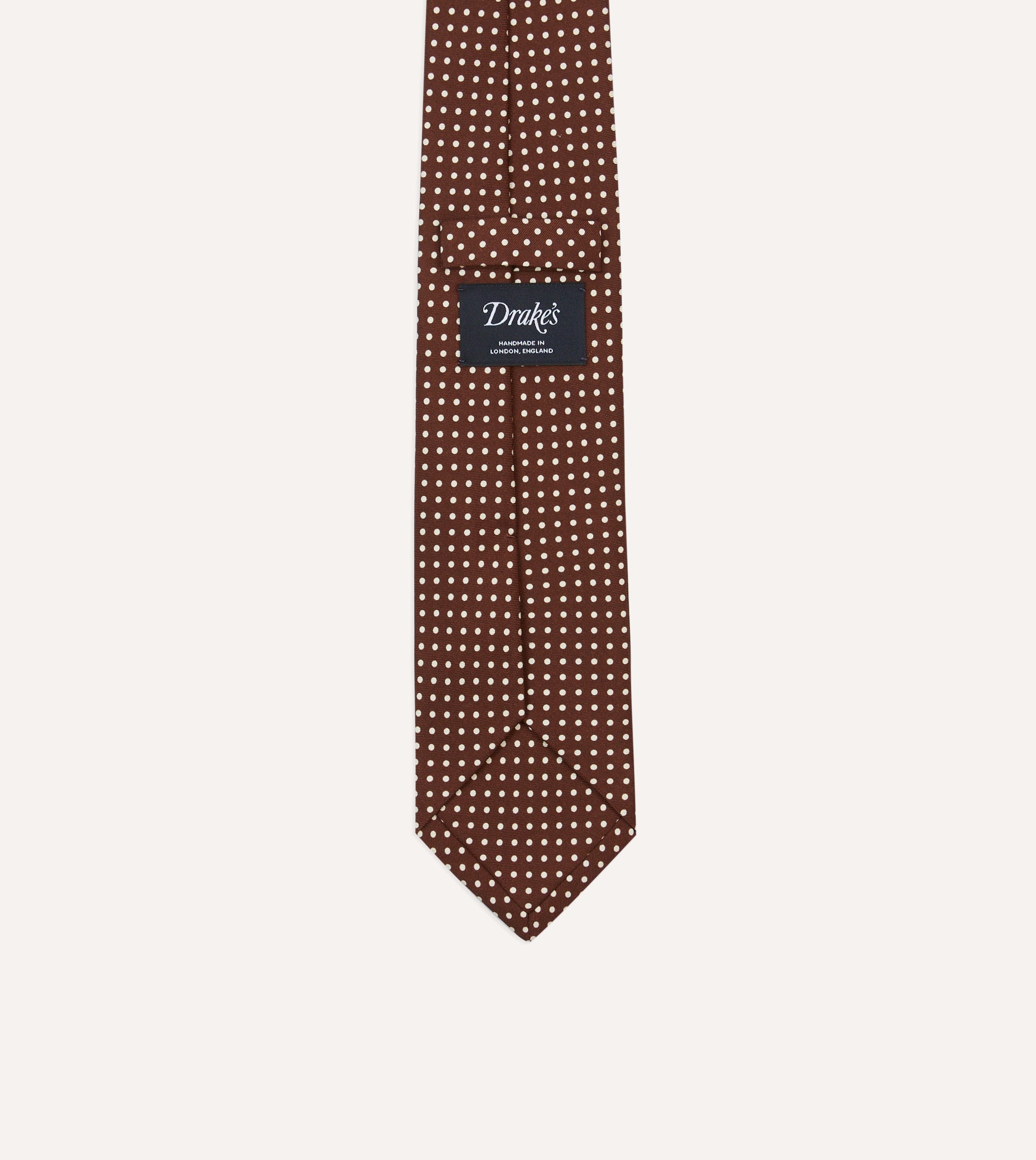 Elegant Brown Small Spot Silk Self-Tipped Necktie for Men - Perfect for Business, Weddings & Formal Occasions