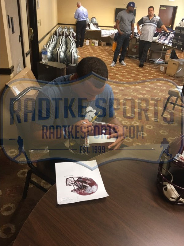 Dak Prescott Autographed Mississippi State Bulldogs Speed Full Size Football Helmet with White Mask - Perfect for Collectors, Fans, and Sports Memorabilia Displays
