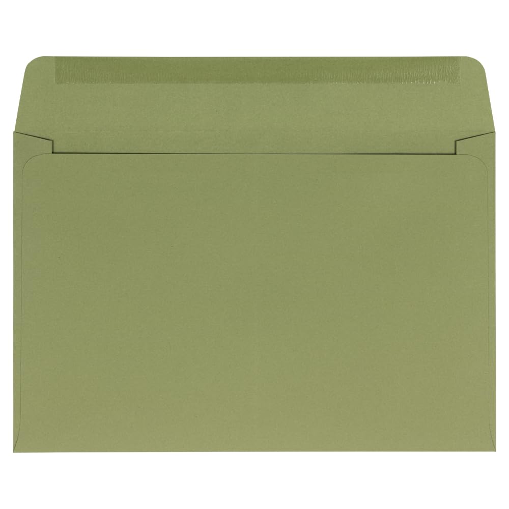 Premium 6 x 9 Olive Green Booklet Envelopes by JAM PAPER - Bulk Pack of 250 - Perfect for Wedding Invitations, Business Mailings & Greeting Cards
