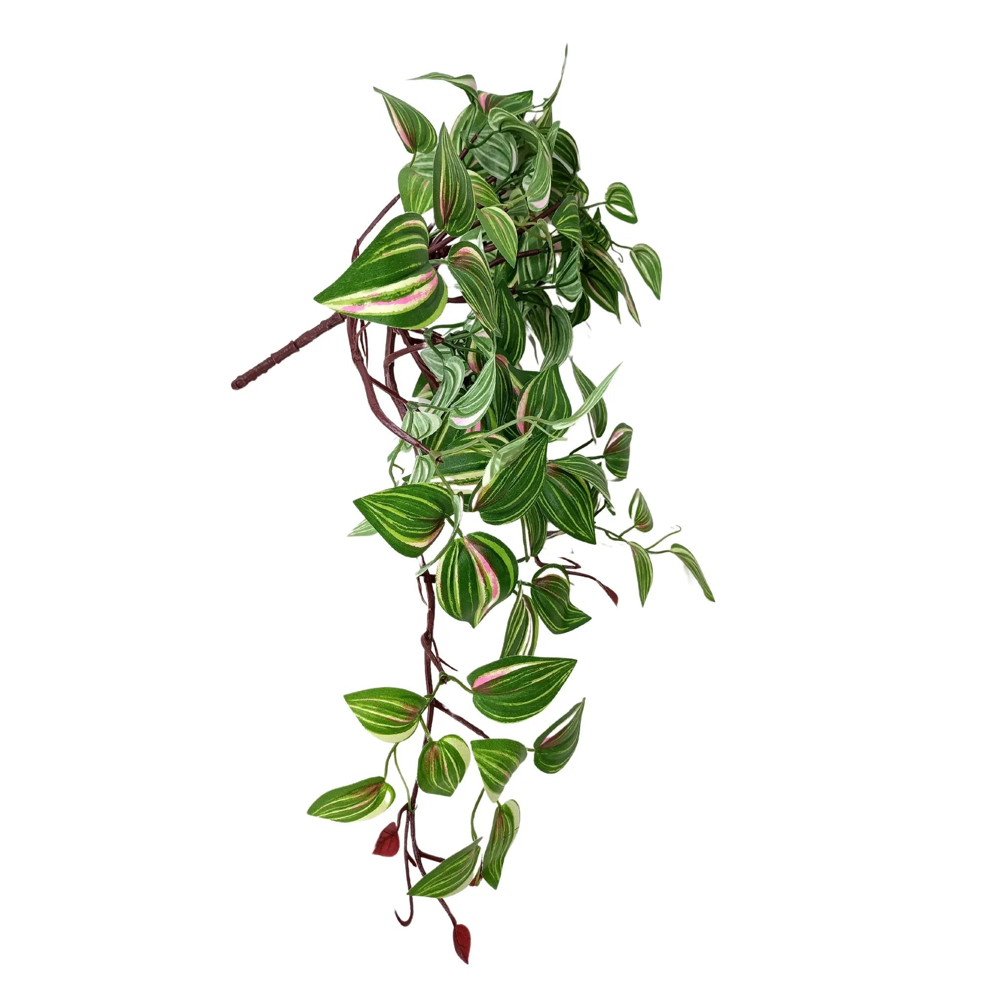 Artificial Hanging Wandering Jew Plant - 16.5 Inch Long Trailing Tradescantia for Indoor Home Decor, Office Hanging Baskets, and Balcony Gardens