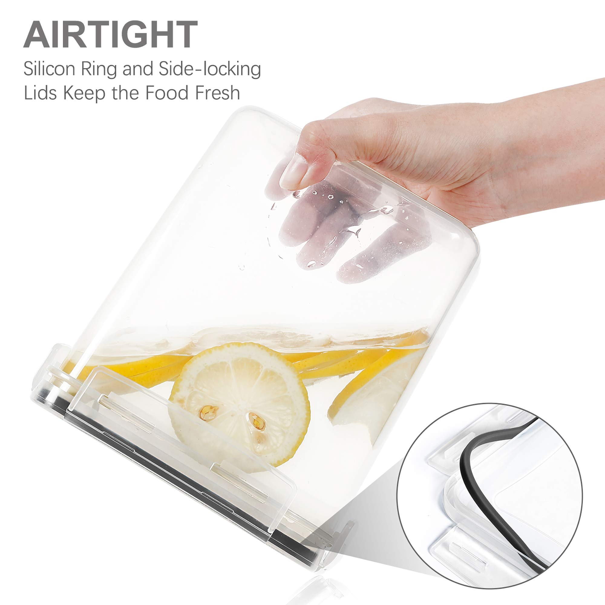 Airtight Food Storage Containers with Lids - 7-Piece BPA-Free Plastic Canisters Set for Spaghetti, Pasta, Flour, Sugar & Dry Food | Pantry Organization, Kitchen Storage & Meal Prep Containers