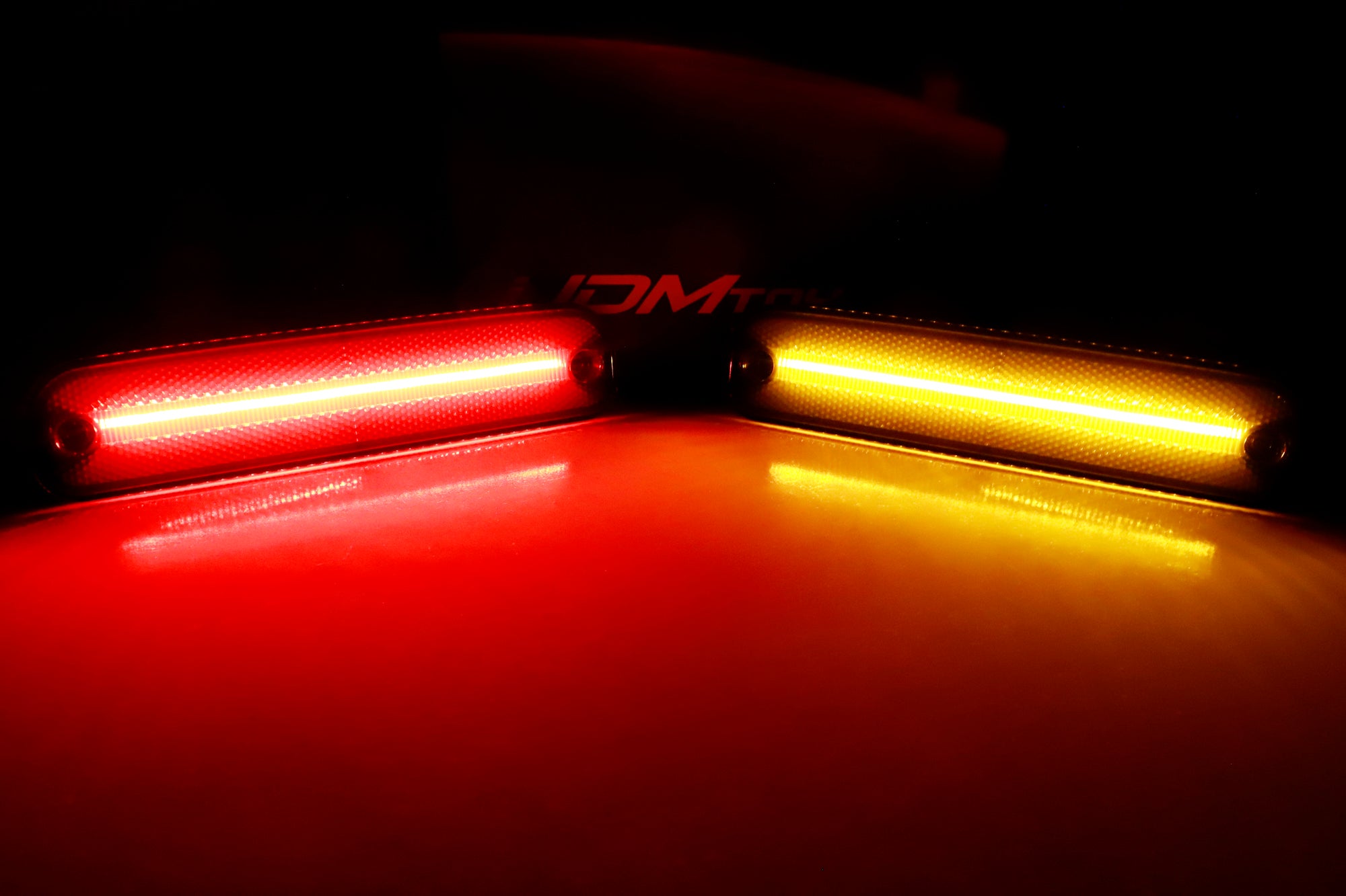 4pc Set Smoke Lens Amber/Red Full LED Side Markers for 1975-1980 Chevy GMC C/K Truck - Upgrade Lighting for Classic Pickup Trucks & Off-Road Adventures