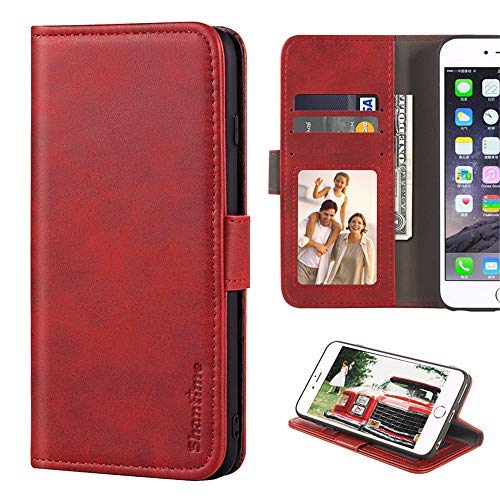 Premium Huawei Honor Holly 3 Leather Wallet Case - Magnetic Flip Cover with Cash & Card Slots & Soft TPU Back for Huawei Y6 II (Red) | Perfect for Business, Travel & Everyday Protection