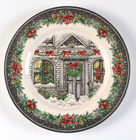 Royal Stafford Christmas Dinner Plates Set of 4 - British-Made Holiday Dinnerware for Festive Family Gatherings & Christmas Celebrations