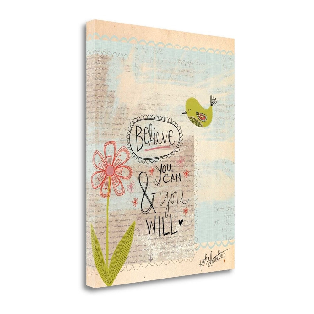 Believe You Can by Katie Doucette - Inspirational Fine Art Giclee Print on Gallery Wrap Canvas, Ready to Hang Wall Decor for Living Room, Bedroom & Office