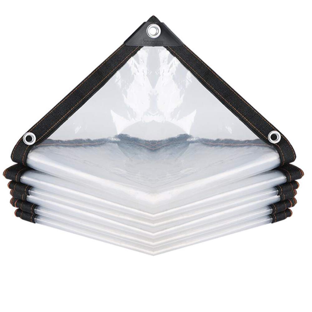 Heavy Duty Waterproof Clear Tarpaulin Sheet - 2x6m Reinforced Windproof & Dustproof Cover with Eyelets for Greenhouse, Plant Protection, Pet Hutch Roof & Outdoor Furniture Cover | All-Weather Use for Camping, Construction & Emergency Shelter