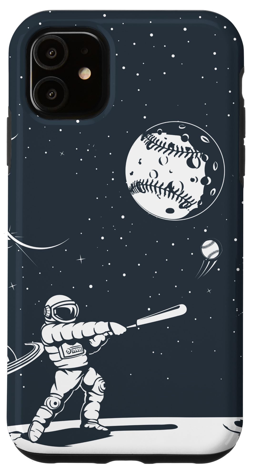 iPhone 11 Case - Baseball Lover Design with Moon, Planets & Stars - Slim Protective Cover for Everyday Use & Sports Fans