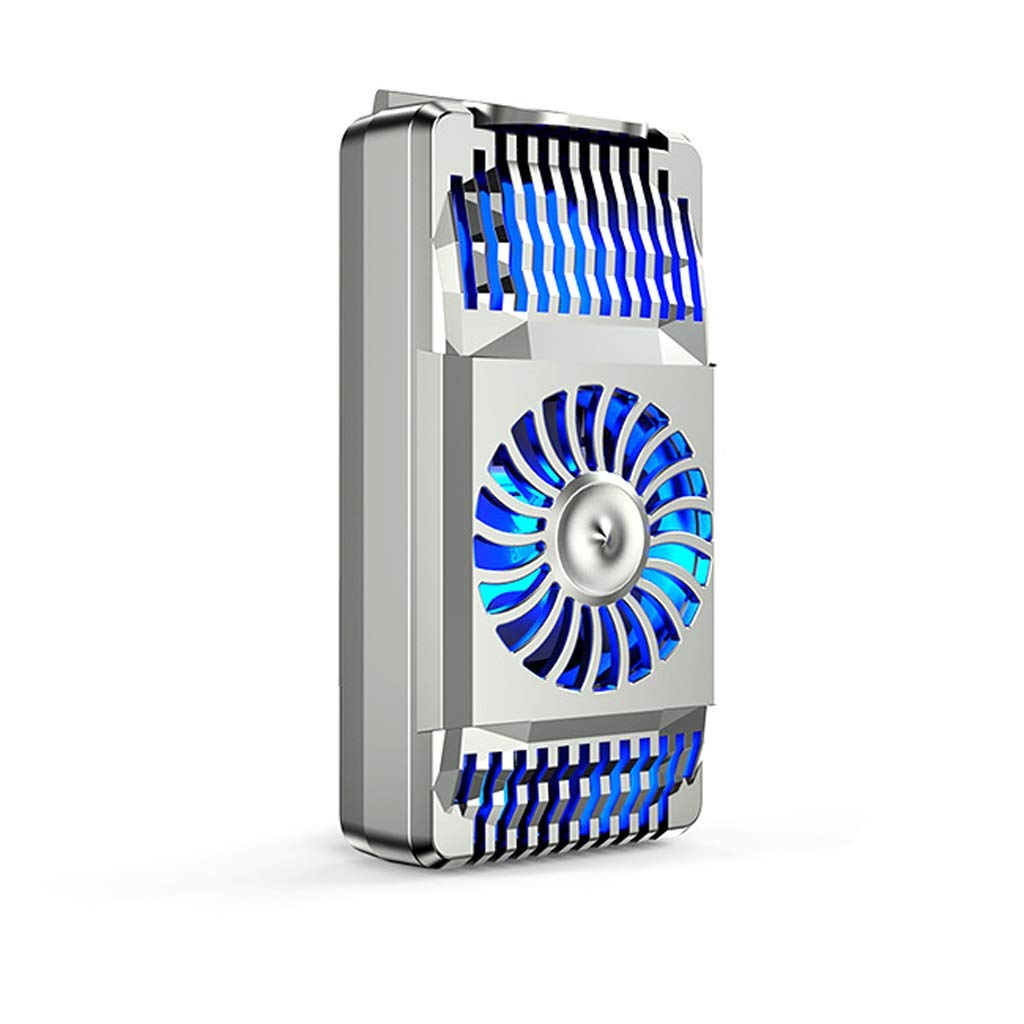 Universal Semiconductor Cooling Radiator - Portable Smartphone Game Holder with Mute Cooler Fan - Heat Sink Mobile Phone Clip for Gaming & Streaming (Silver)