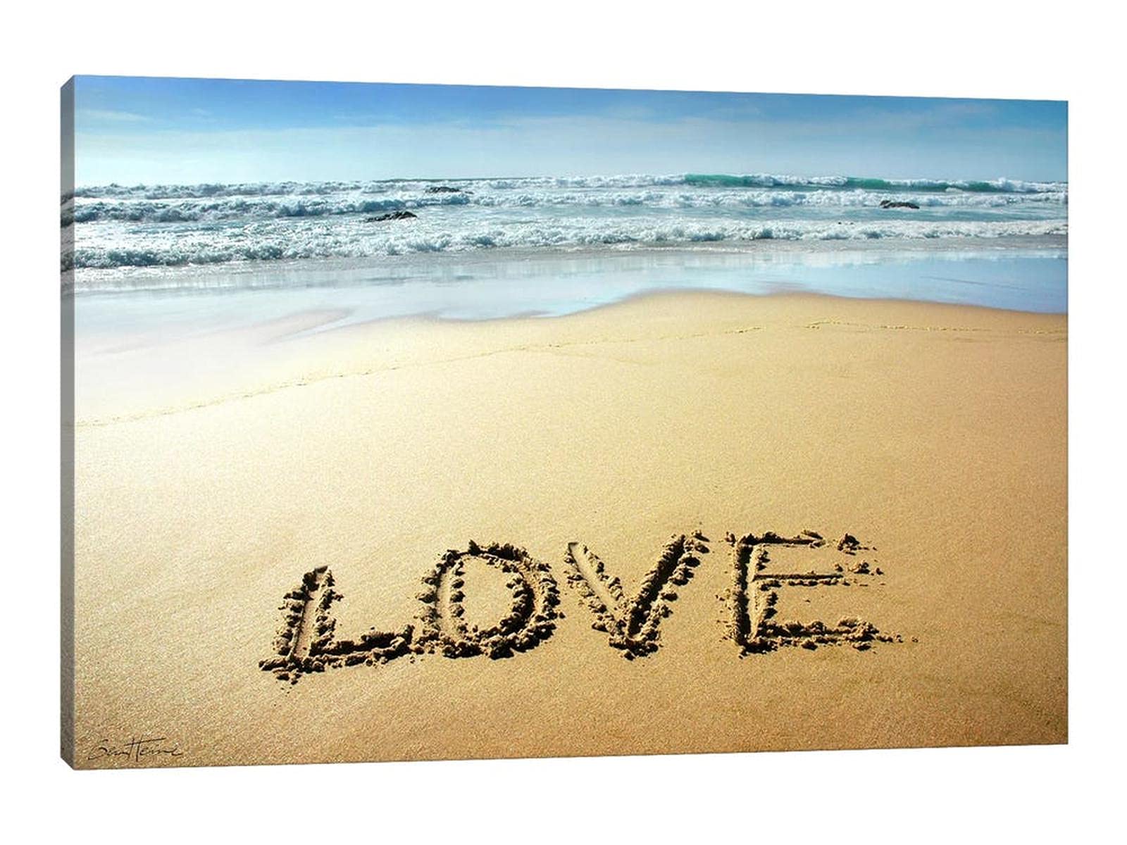 TIMUBA Beach Sunset Canvas Wall Art - 32x48 Inches Ocean Landscape Painting for Bathroom & Living Room Decor - Perfect for Coastal, Nautical & Beach House Themes