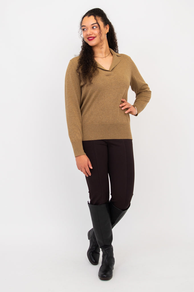 Astrid Women's Cotton Sweater in Terra - Soft & Comfortable Pullover for Casual Wear, Office & Fall Outfits