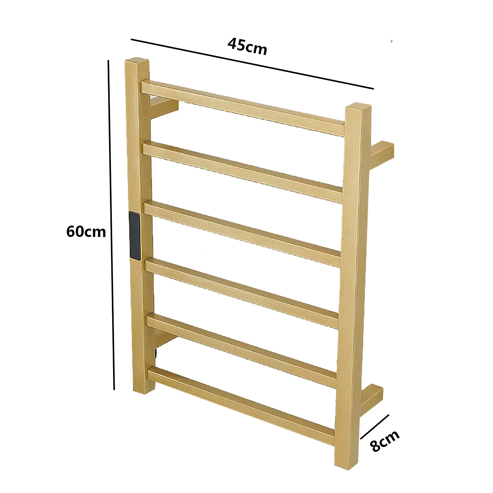 Electric Heated Towel Warmer Rack - 6 Bars Stainless Steel Wall Mounted Rail with Timer | Gold Bathroom Accessories | Hardwired Home Radiator for Spa, Luxury Hotels & Cozy Bathrooms